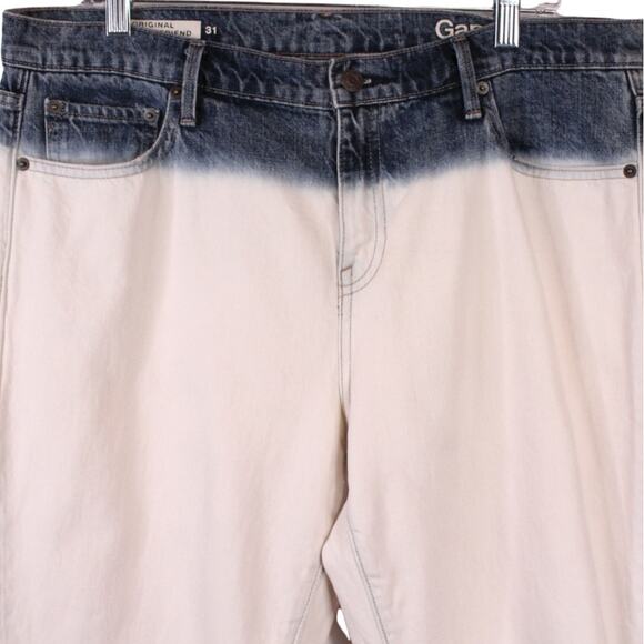 GAP 1969 Girlfriend Jeans in Dip Dye Ivory & Blue Size 31 - Picture 2 of 10